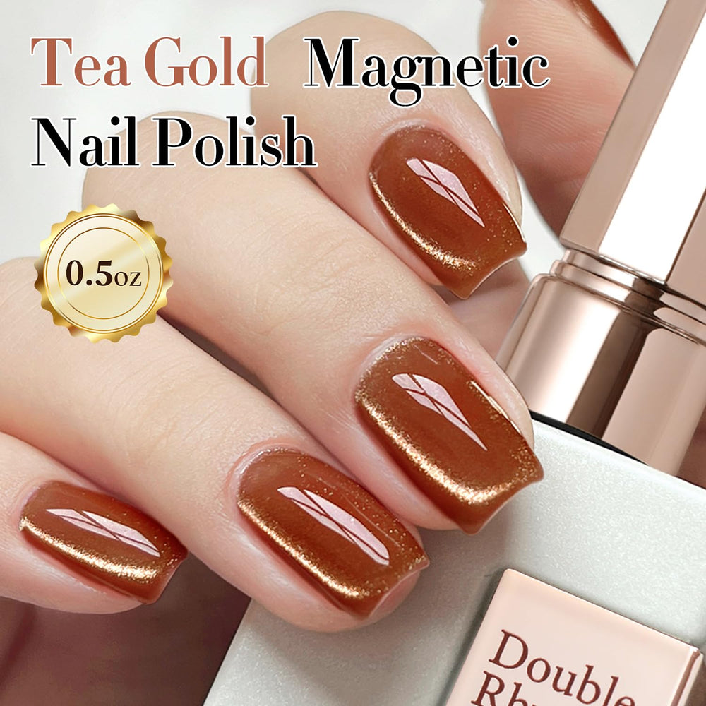 Double Rhythm Tea Gold at-home manicure setup ideal for experimentation