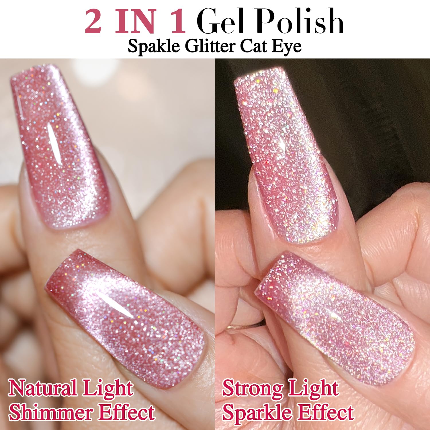 Double Rhythm translucent sheer color showing soft pink base under LED light.