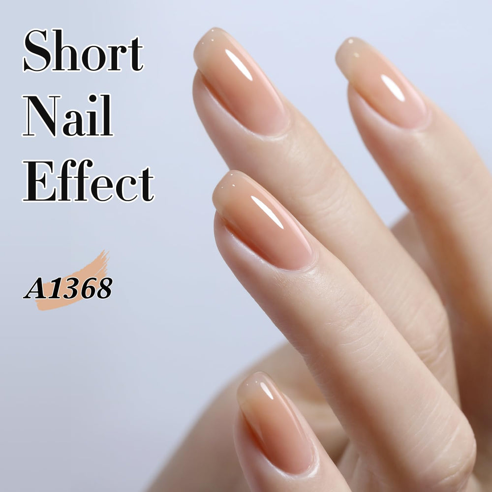 Double Rhythm jelly-gel-polish swatch neutral nude shows subtle daily-wear shade.