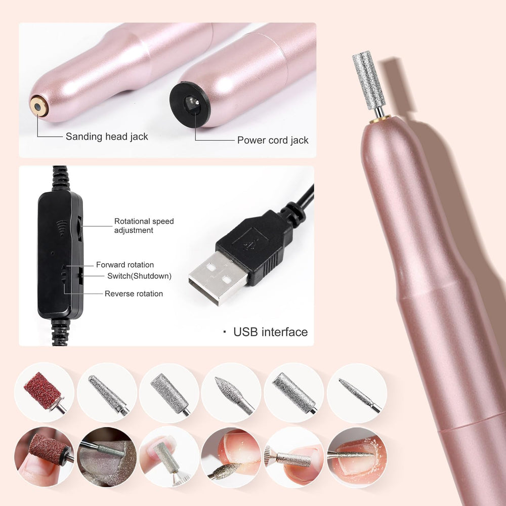 DouborQ acrylic nail kit six glitter powder colors for vibrant DIY nails.