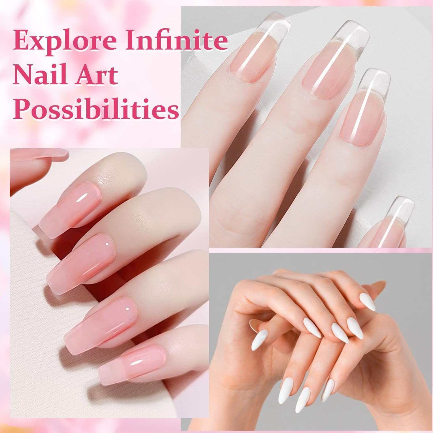 DouborQ acrylic nail kit nail forms for flexible application shaping.