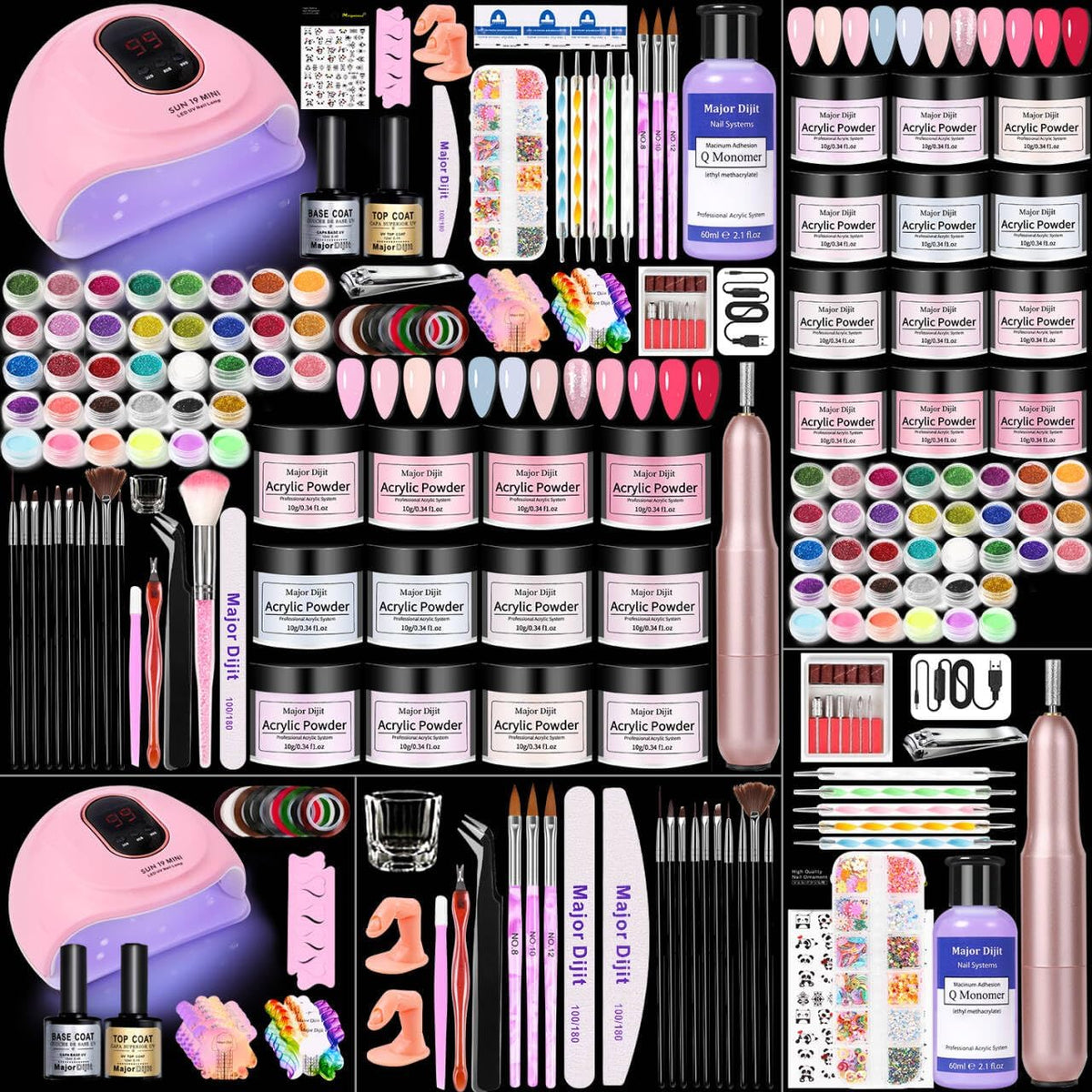 DouborQ acrylic nail kit with drill set — complete home manicure solution for beginners.