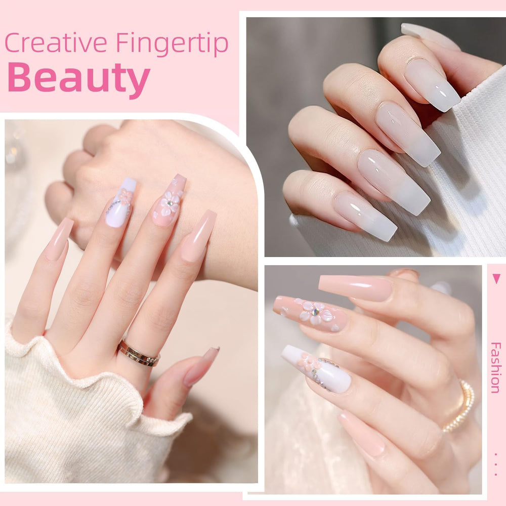 DouborQ base and top coats help protect and finish long-lasting nails.