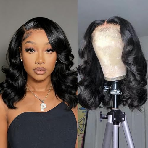 Douyin bob wig 13x4 lace front natural black for daily natural look.