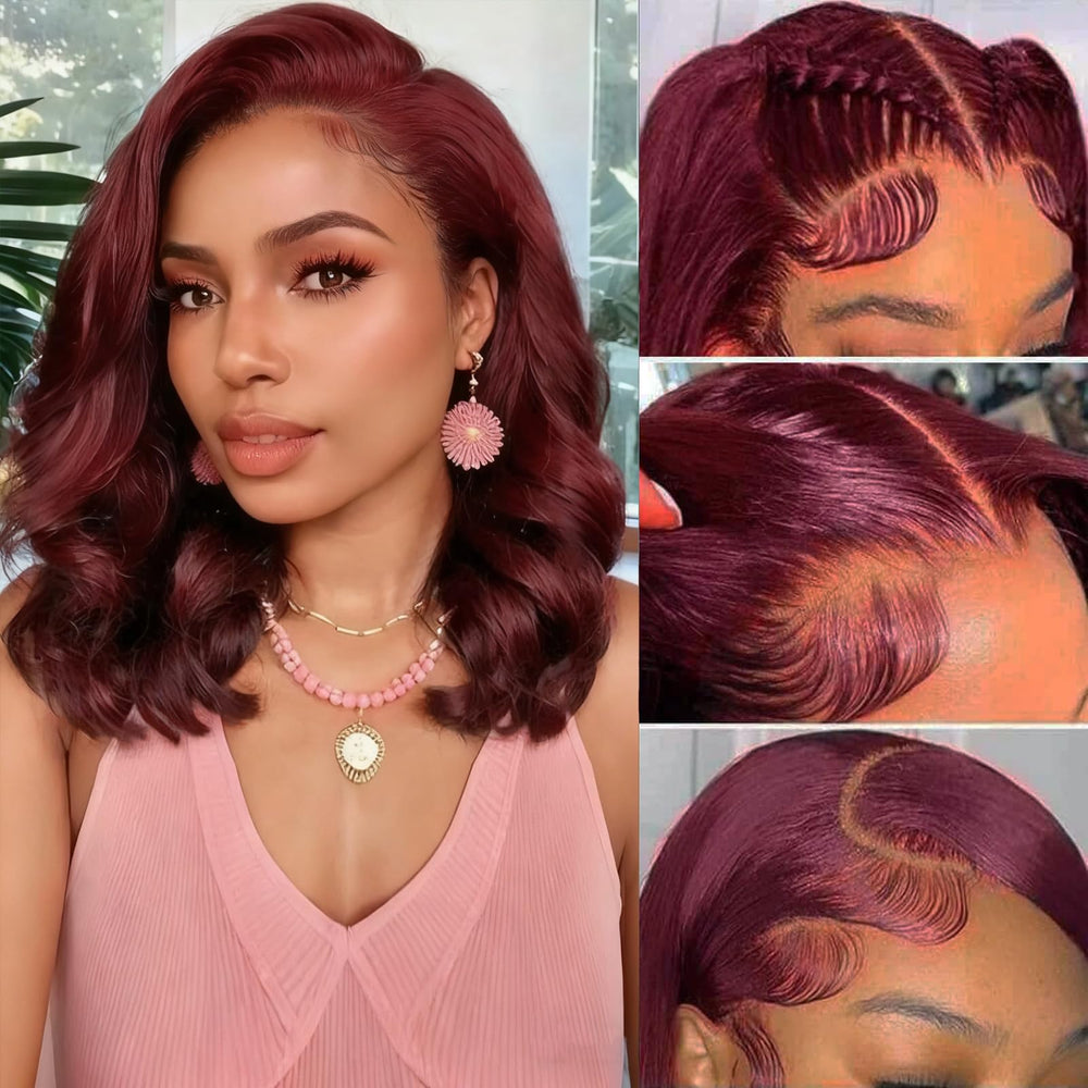 Douyin burgundy lace-front detail highlights seamless wear and realism.