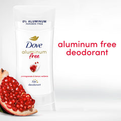 Dove 0-percent aluminum deodorant stick application shows smooth glide for daily use.