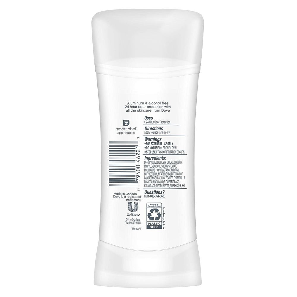Dove 0percent aluminum underarm image shows moisturized, comfortable skin.