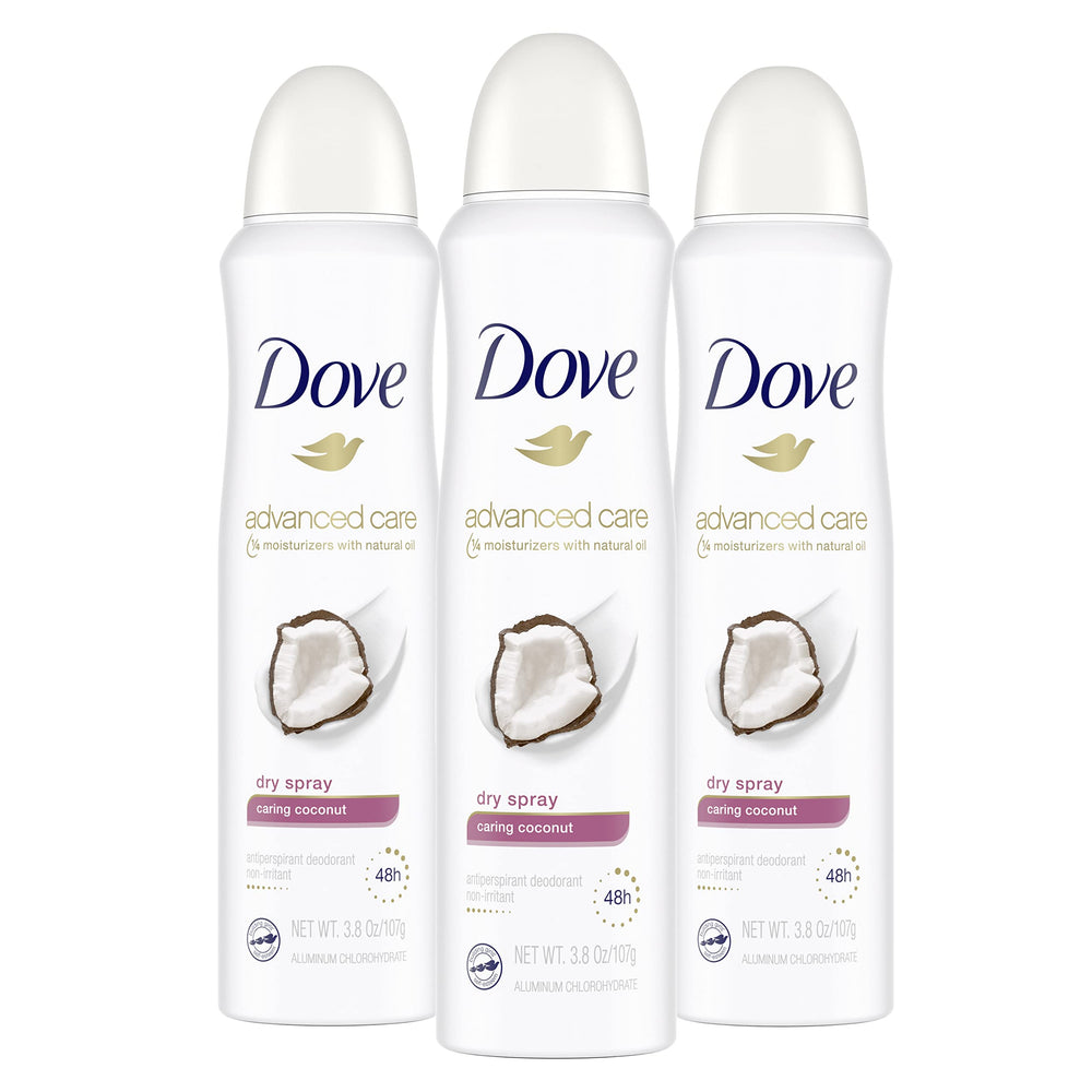Dove Advanced Care Caring Coconut dry spray bottle for all-day protection
