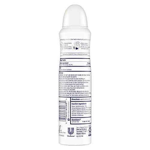 Closeup of Dove Advanced Care Caring Coconut dry spray lid showing gentle use