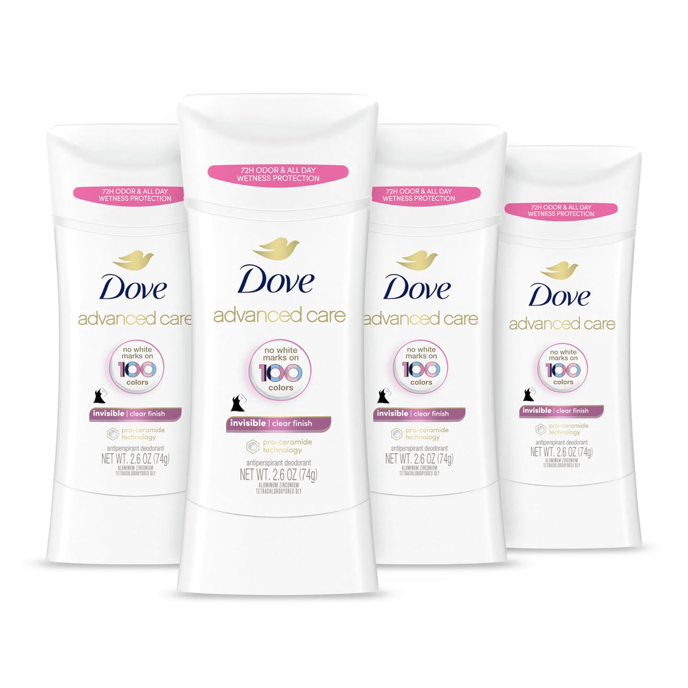 Dove Advanced Care Clear Finish Stick being applied for invisible protection