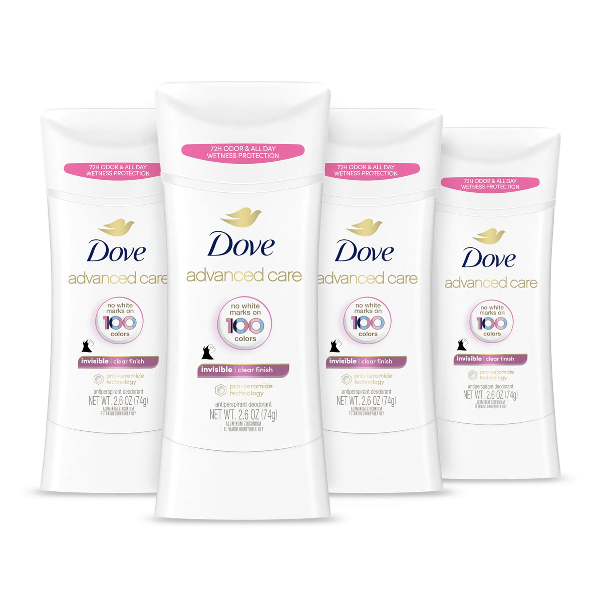 Dove Advanced Care Clear Finish Stick being applied for invisible protection