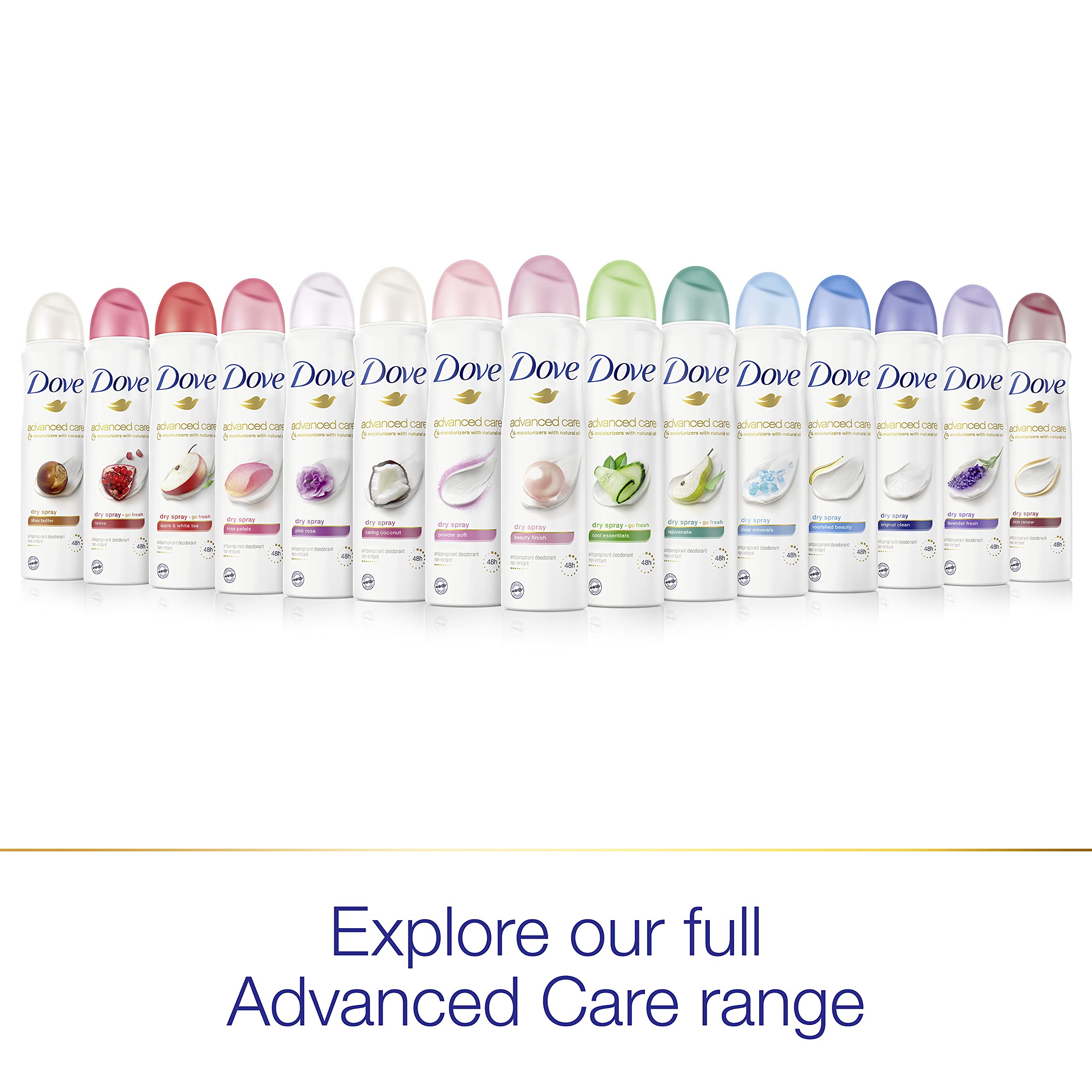 Dove Advanced Care Caring Coconut spray in-use for quick refreshment and comfort