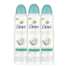 Dove Advanced Care Coconut Water & Lime dry spray packshot with long-lasting odor protection.