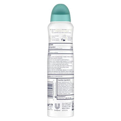 Dove Advanced Care Coconut Water & Lime dry spray underarm application showing quick-dry formula.