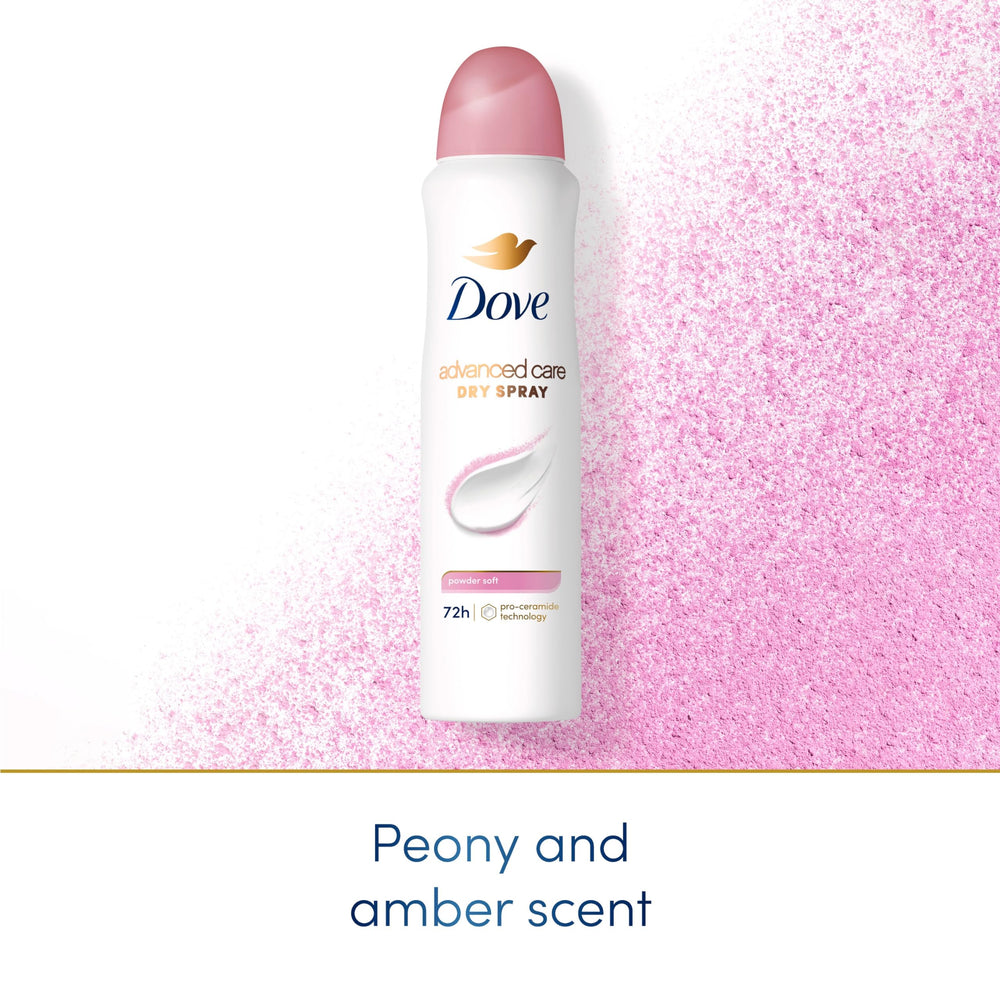 Dove Advanced Care Dry Fast Formula communicates quick-drying underarms during activities.