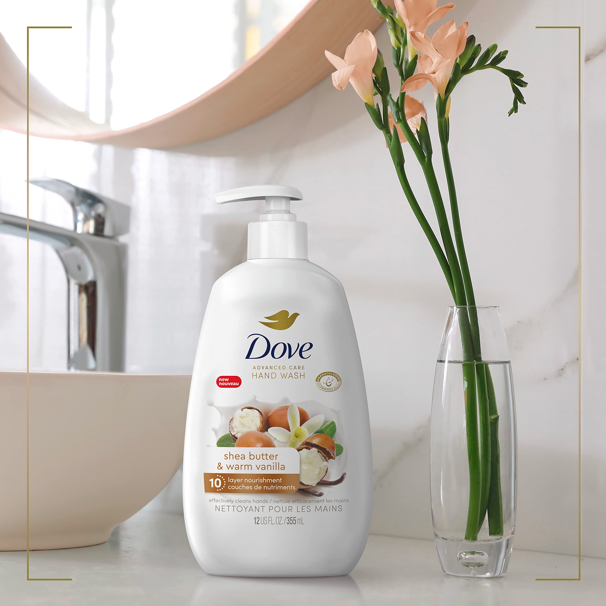 Dove Advanced Care Hand Wash ingredients highlight vegan formula and skin-friendly nutrients