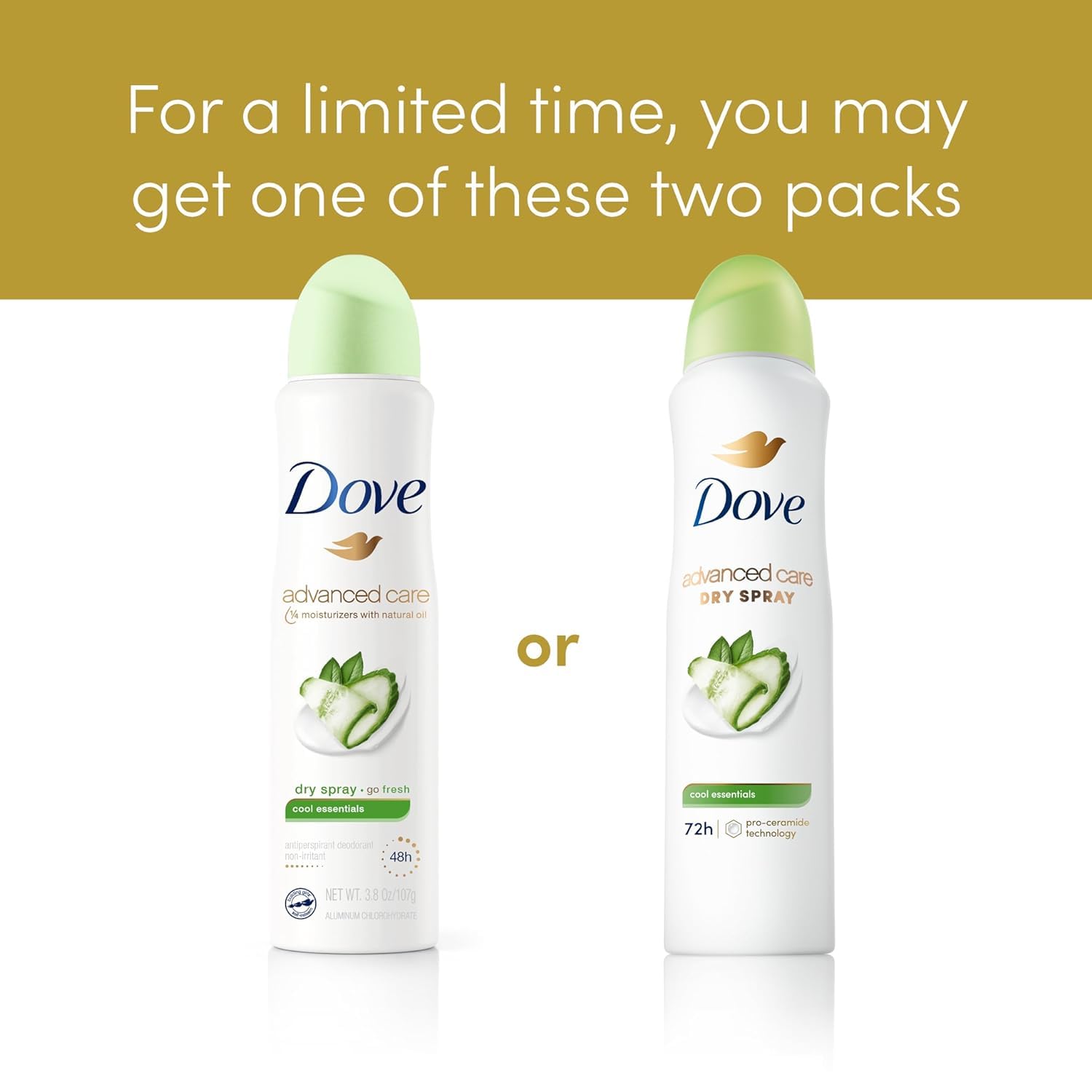 Dove Advanced Care Pro Ceramide Technology close-up highlights barrier-supporting formula.