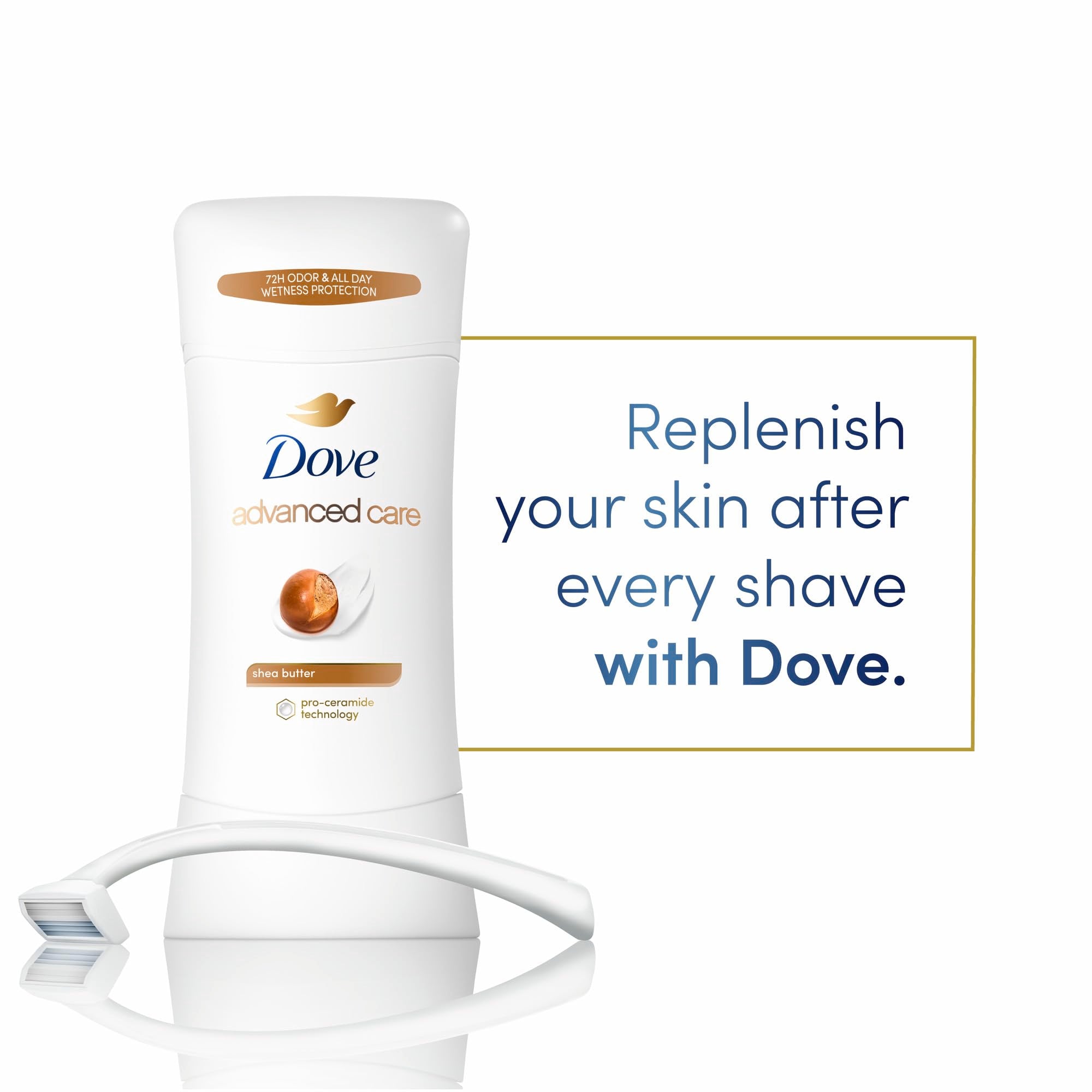 Dove Advanced Care Pro Ceramide technology diagram highlighting barrier-support benefits