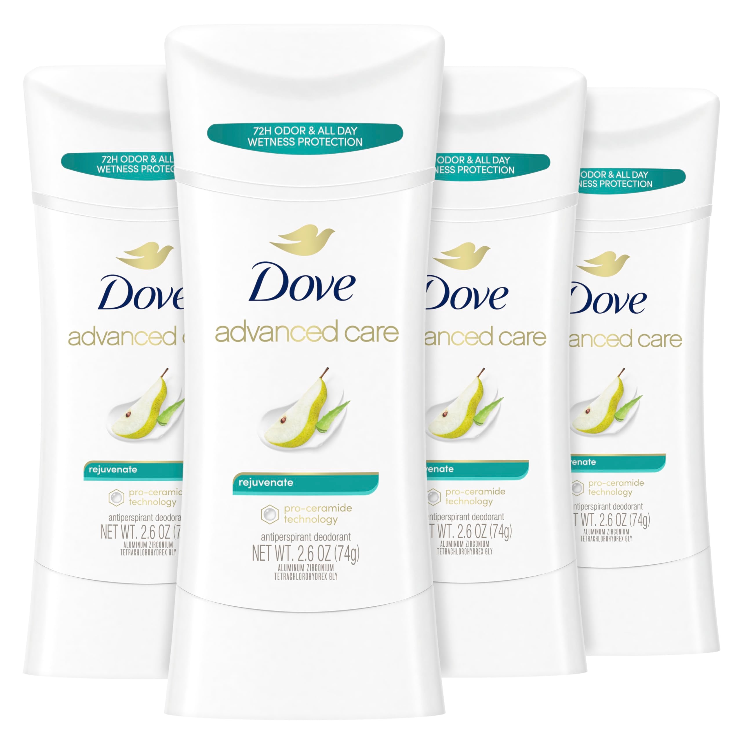 Dove Advanced Care Rejuvenate stick close-up showing creamy texture for barrier-supporting care