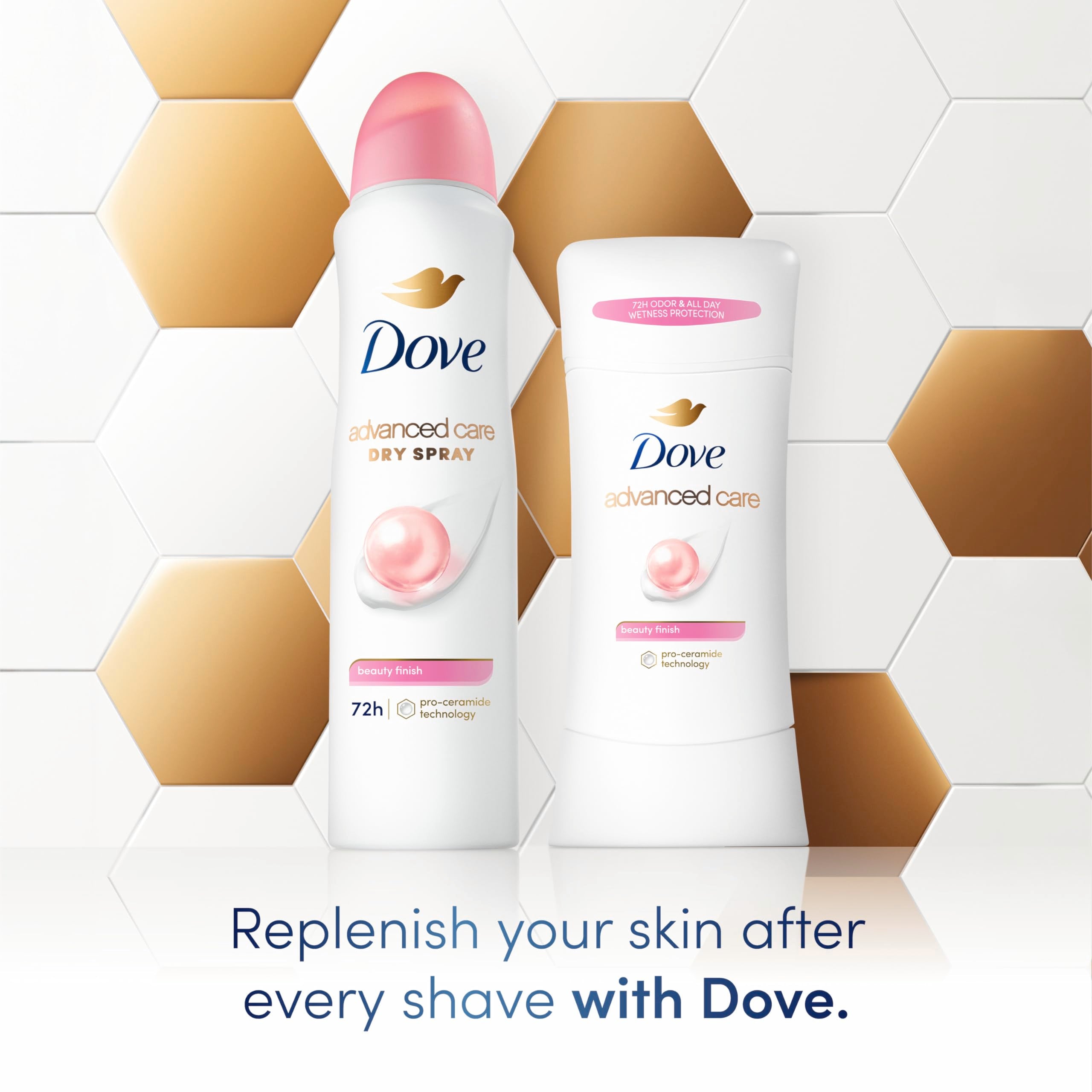 Dove Advanced Care soft underarms close-up showing silky-smooth skin
