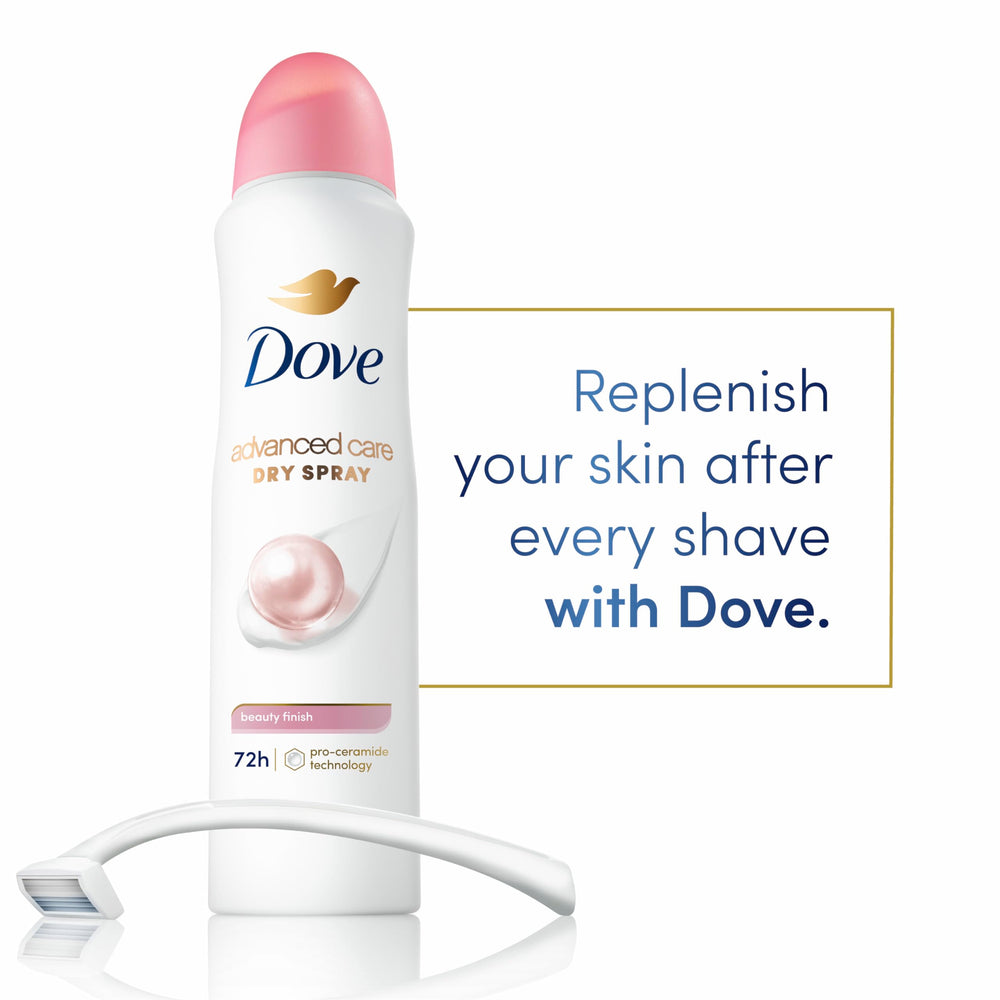 Dove Advanced Care underarm application shown for shaving-friendly use