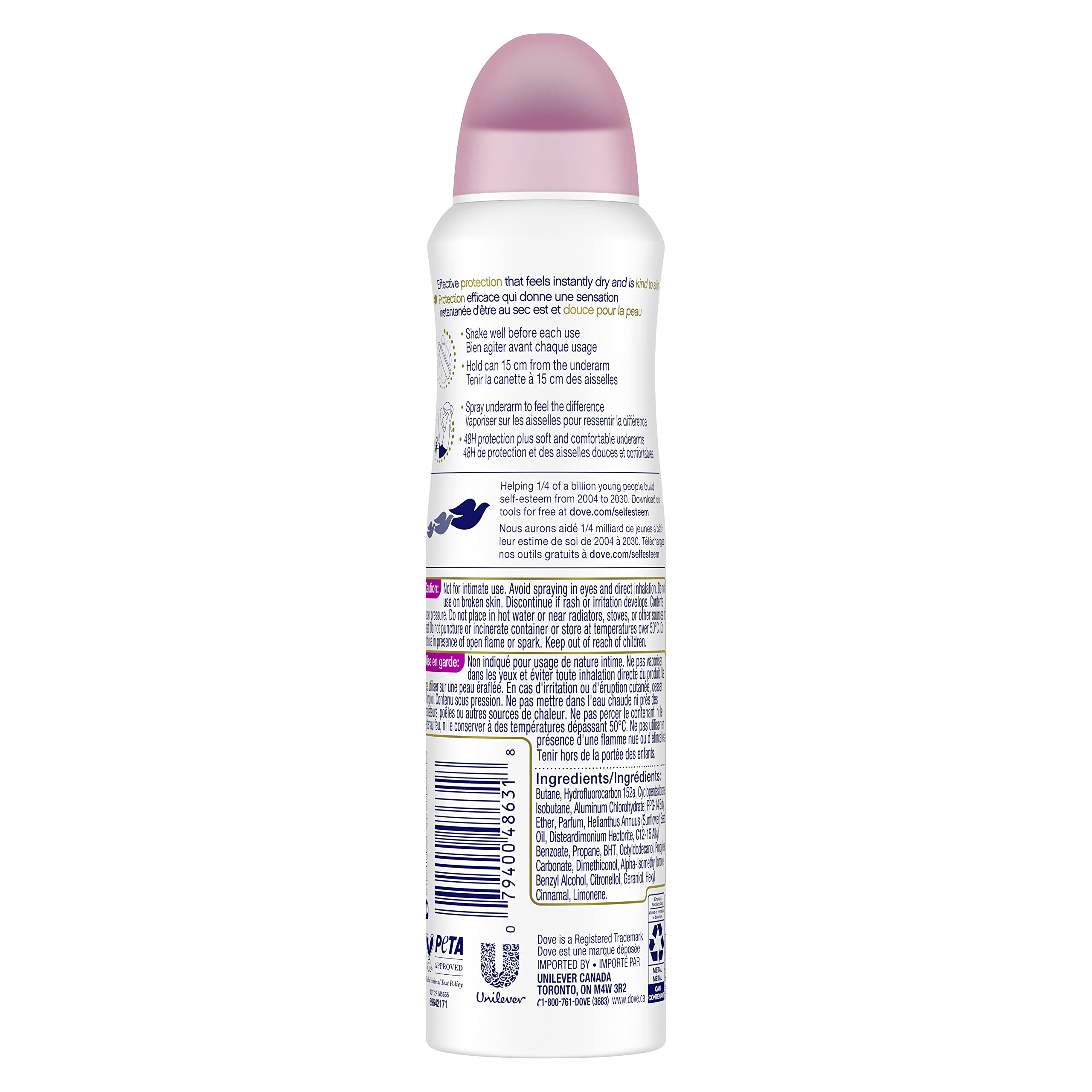 Dove Advanced Care vegan and alcohol-free icon illustrating animal-friendly and gentle composition.