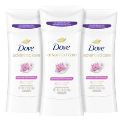 Dove Advanced Care Waterlily & Sakura Blossom stick applying smoothly for daily underarm care