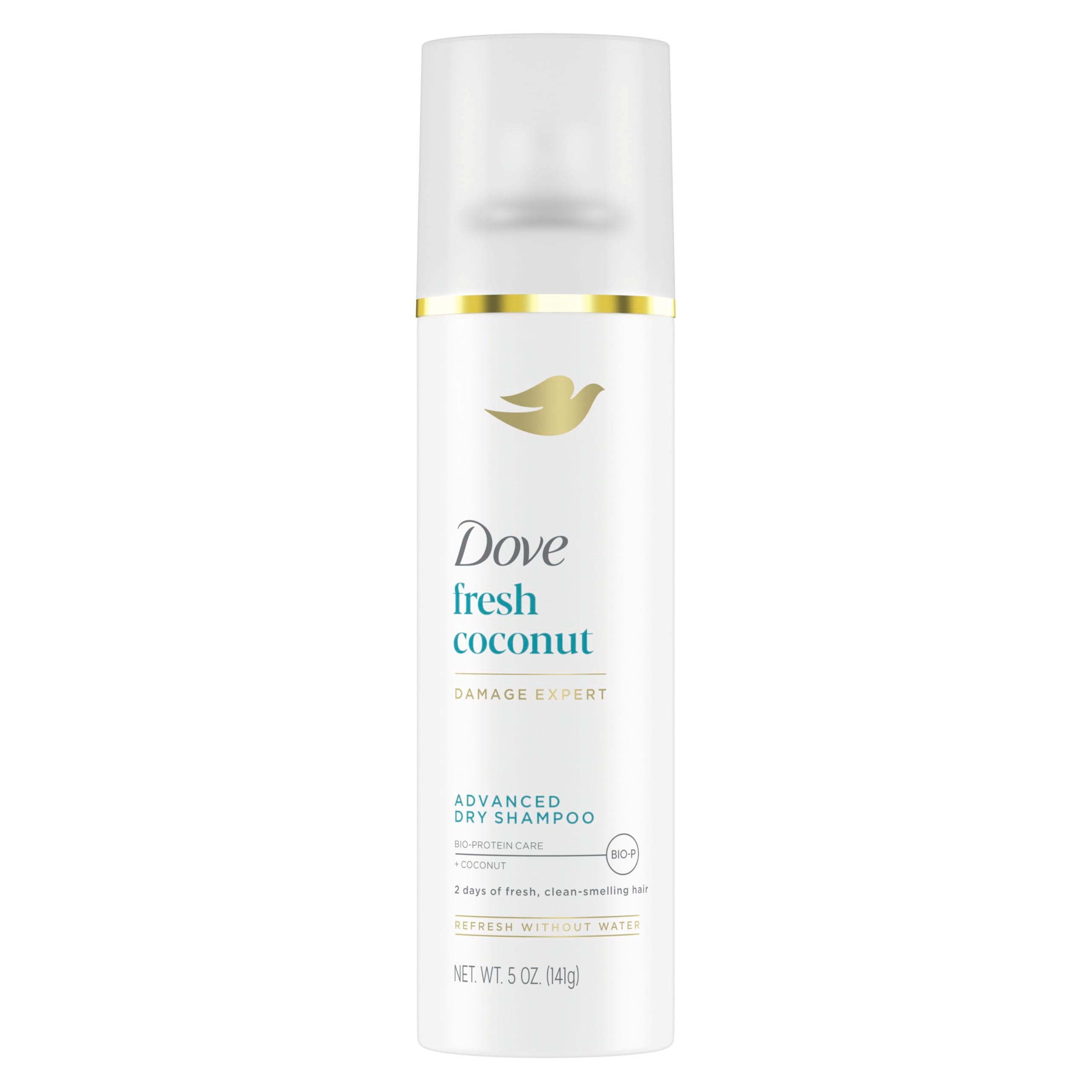 Dove Advanced Dry Shampoo coconut bottle offers oil absorption for between-wash freshness