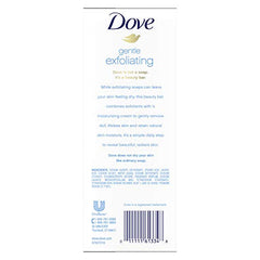 Dove beauty bar exfoliating-beads closeup shows gentle removal of dull skin.