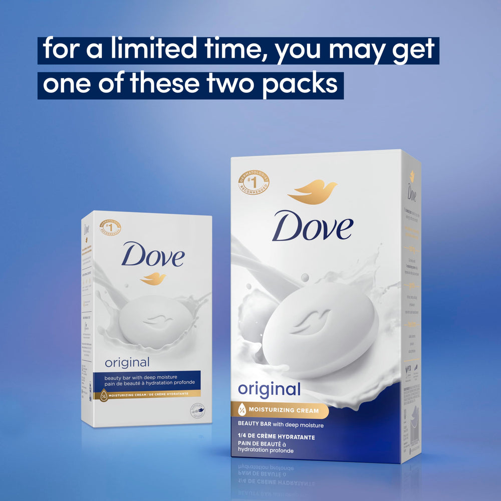 Dove Beauty Bar Original in hand demonstrates convenient cleansing for skin