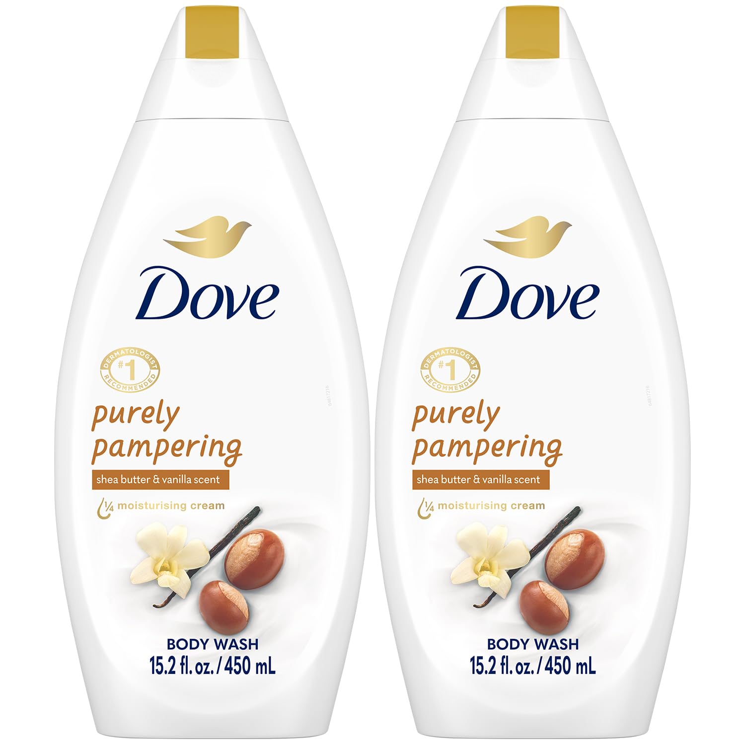 Dove Body Wash 2-Pack packshot with creamy lather and inviting scent.