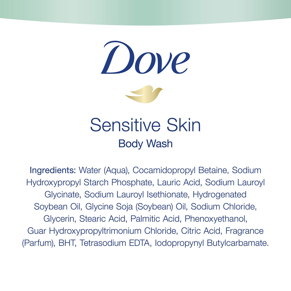 Dove Body Wash four-pack packaging showcases family-friendly value.