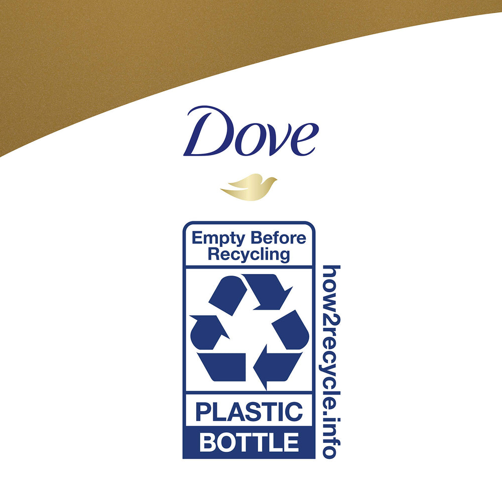 Dove hand-application shot shows creamy lather enlivening daily cleanse.