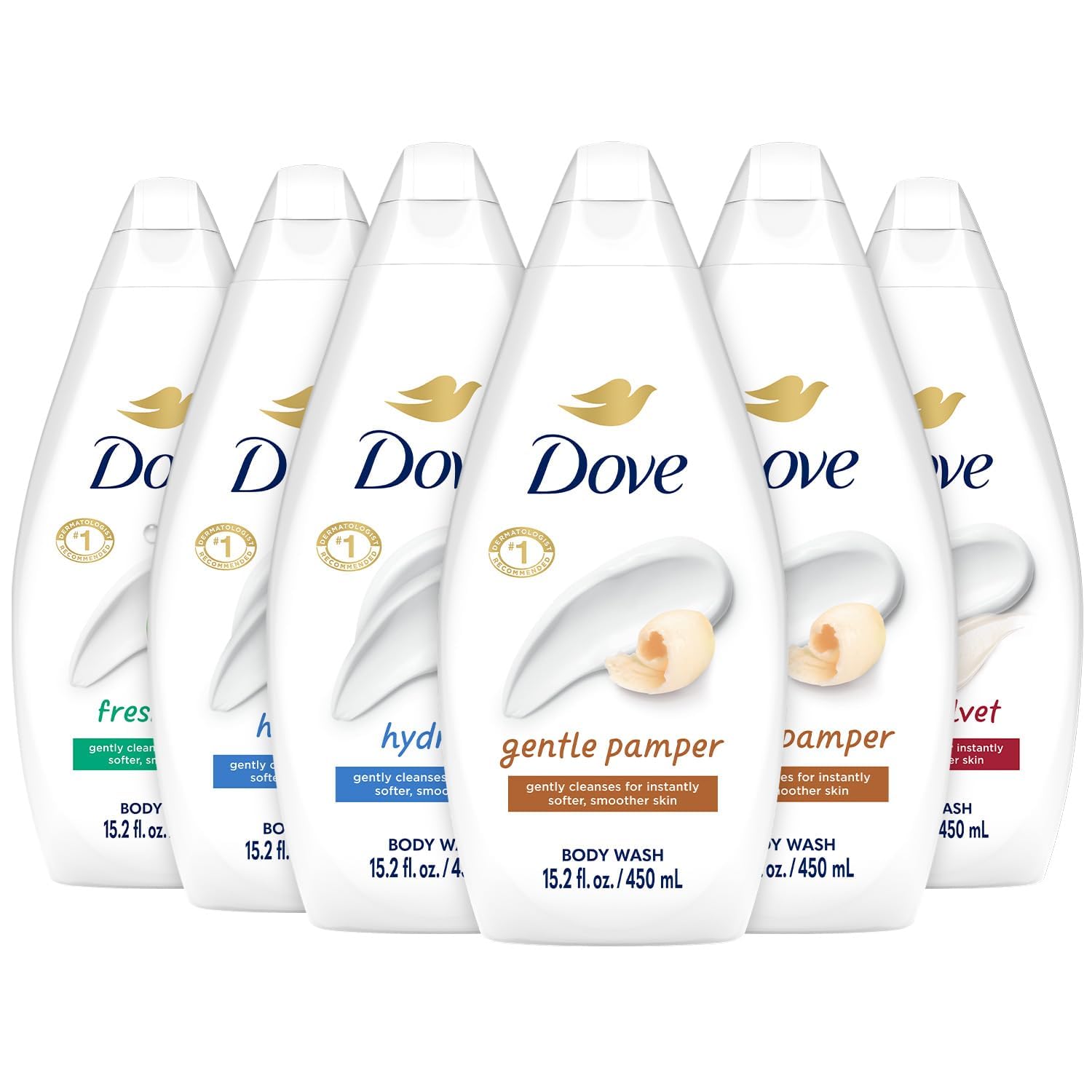 Dove body wash hydrate bottle pour delivering rich moisture for dry skin