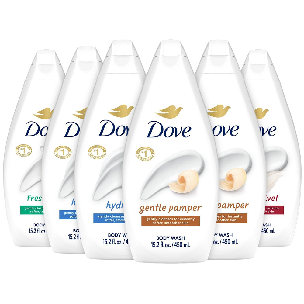 Dove body wash hydrate bottle pour delivering rich moisture for dry skin