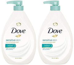 Dove Body Wash Sensitive Skin Pump bottle highlighting NutriumMoisture for deep hydration