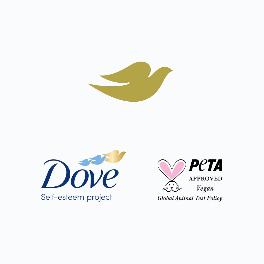 Dove Bond Strength routine on bathroom shelf suggests everyday use
