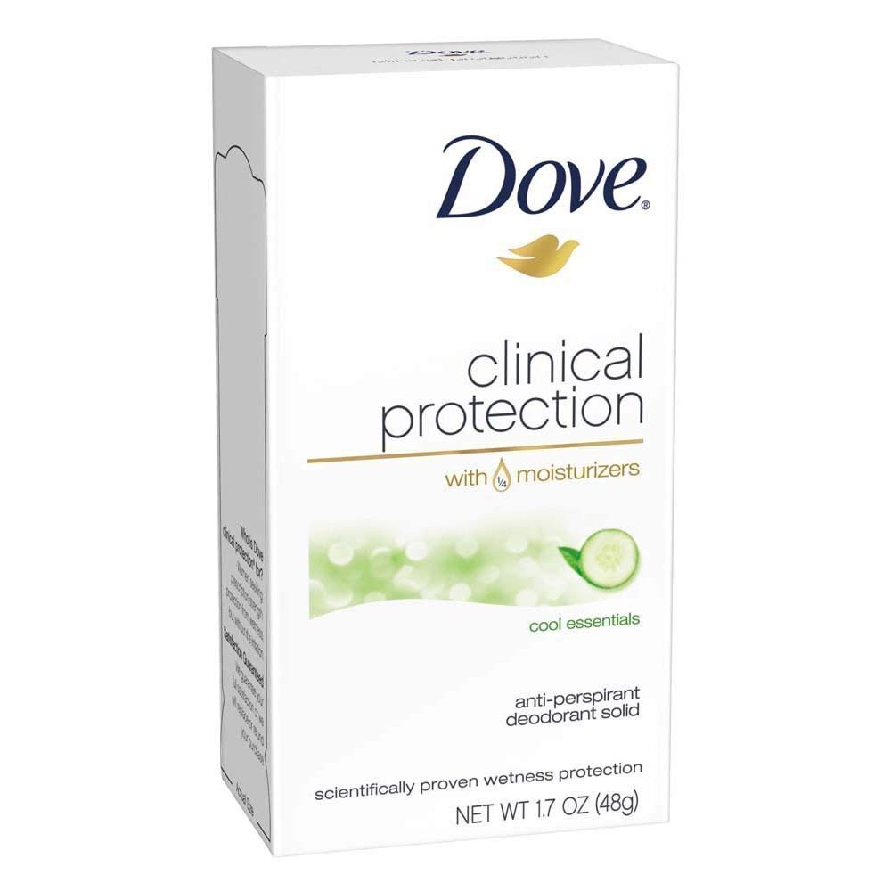 Dove Clinical Protection Cool Essentials 3-Pack bottle provides all-day freshness and protection.