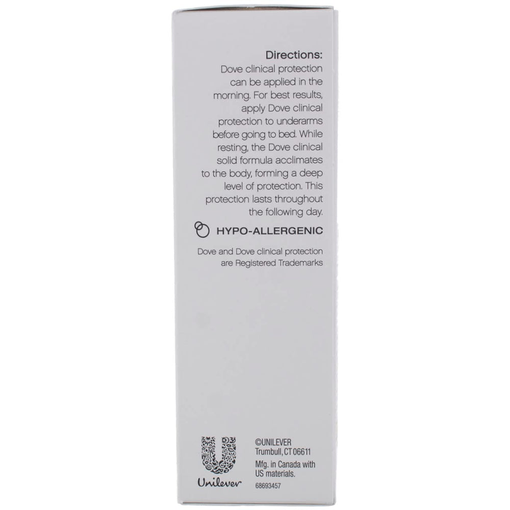 Dove Clinical Protection Original Clean packaging sideview highlighting compact design