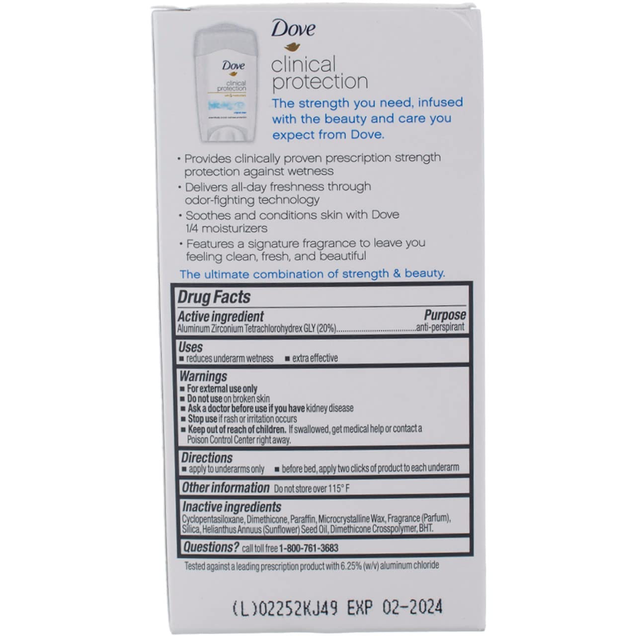 Dove Clinical Protection Original Clean stick top closeup showing texture