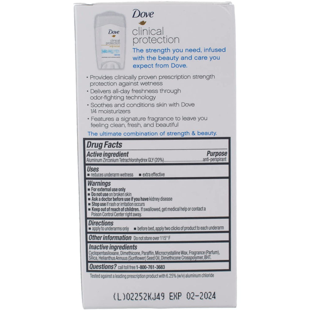 Dove Clinical Protection Original Clean stick top closeup showing texture