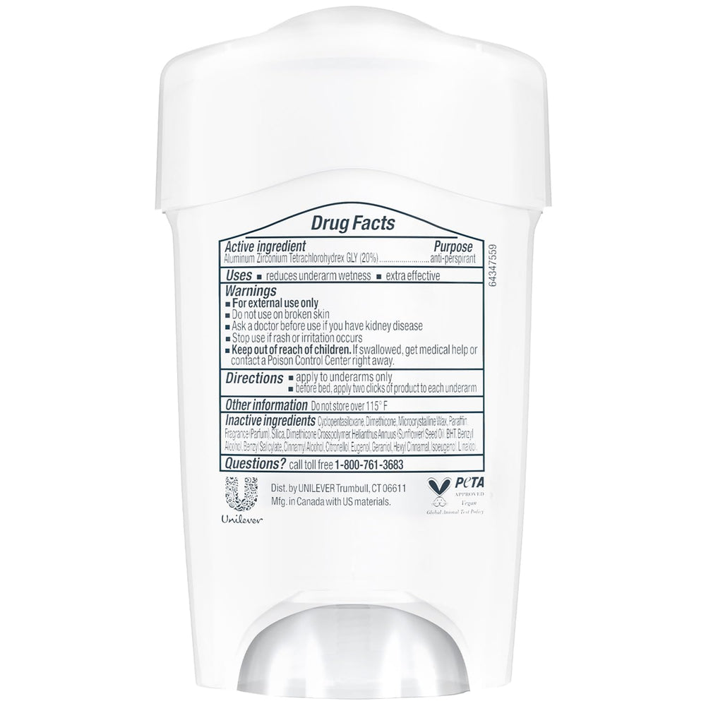 Dove Clinical Strength deodorant bottle demonstrates reliable wetness protection.