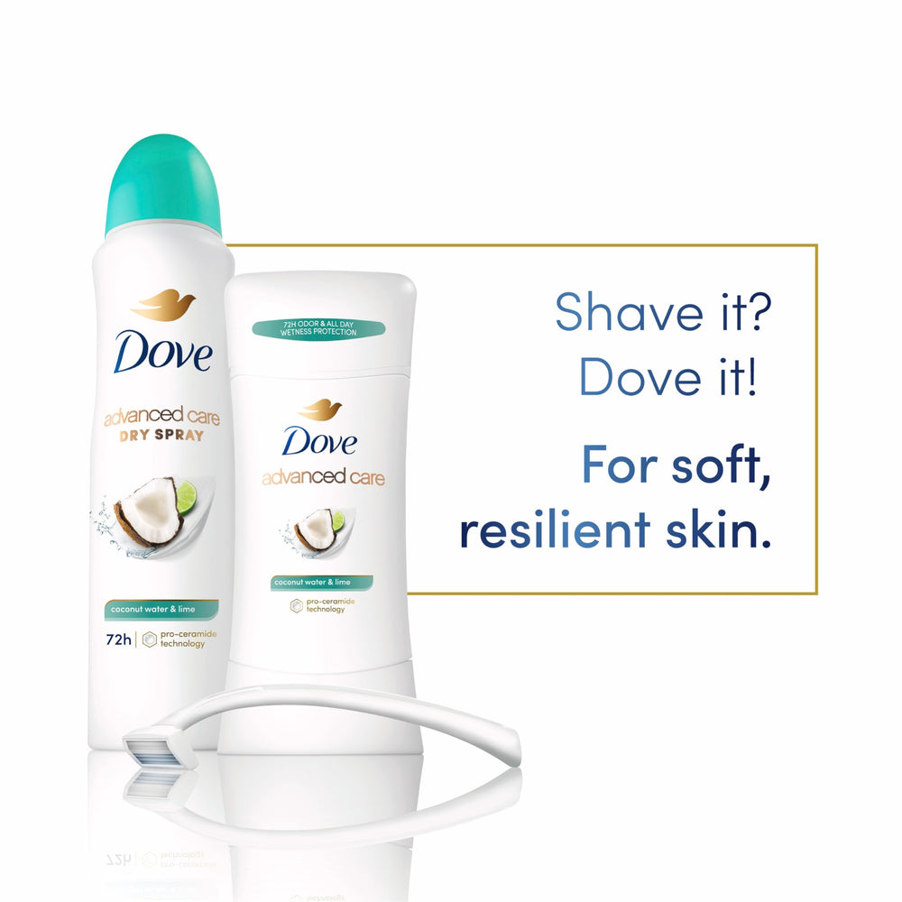 Dove Coconut Water & Lime fragrance close-up capturing refreshing citrus and creamy coconut scent.