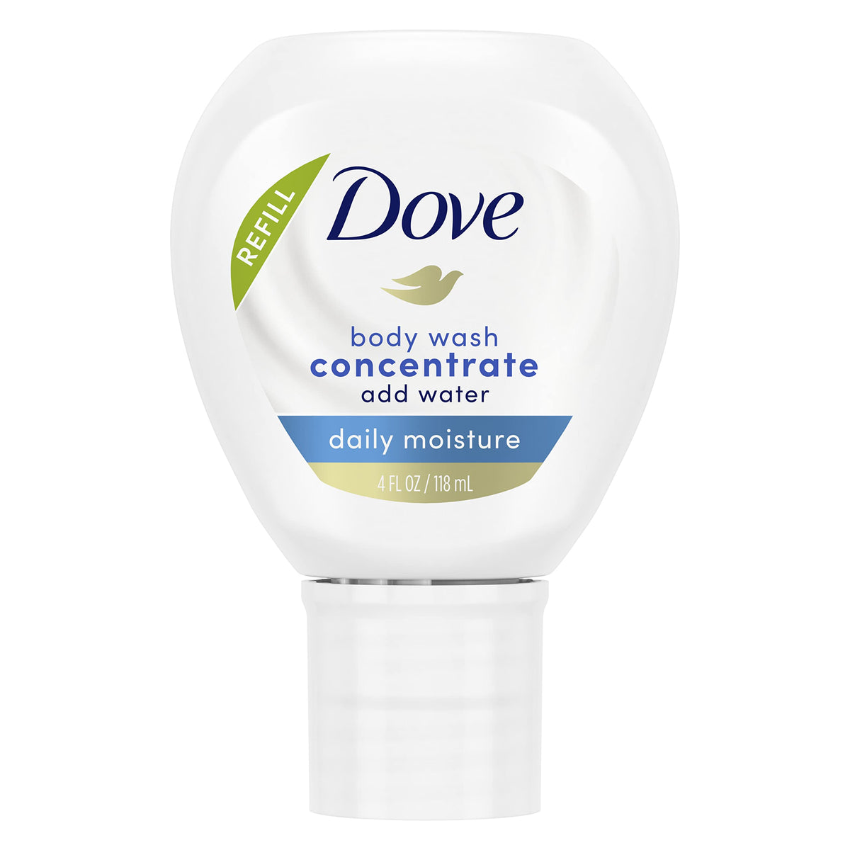 Dove Concentrado para hidratación diaria en envase reutilizable, piel suave al instante.