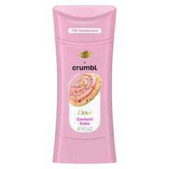 Dove Crumbl Confetti Cake body lotion tube emphasizing long-lasting moisture.
