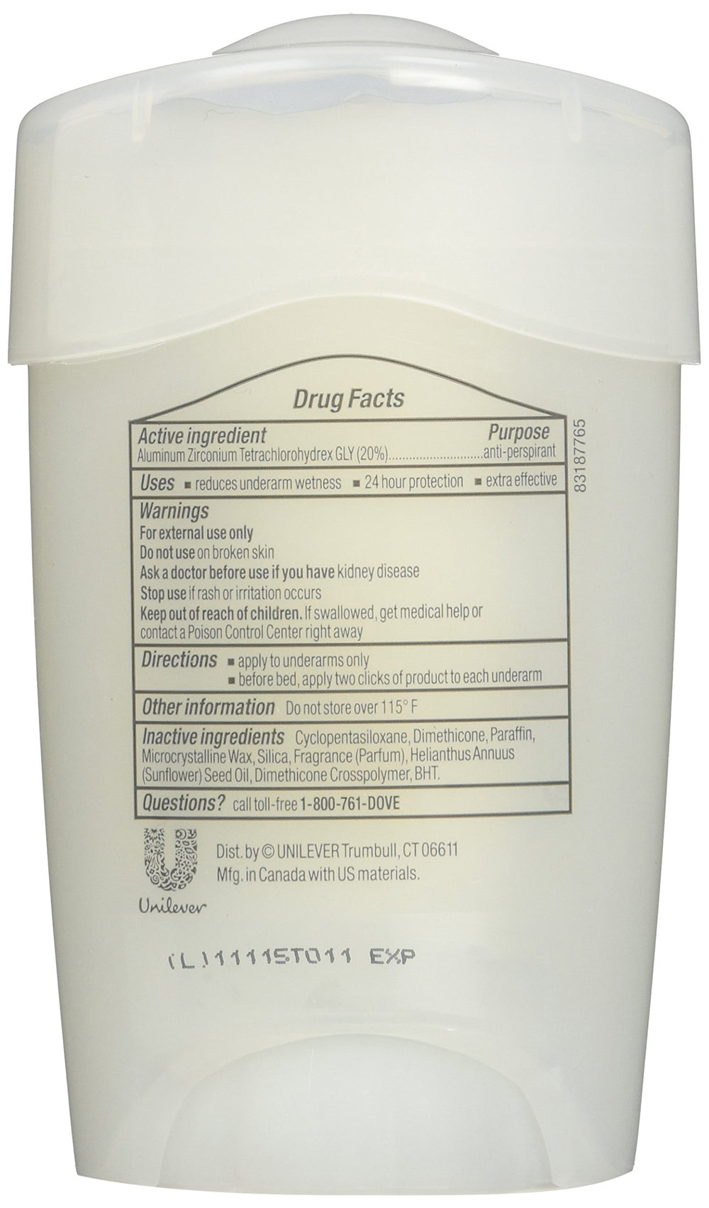 Dove cucumber green tea scent conveys a refreshing, clean feel after application.
