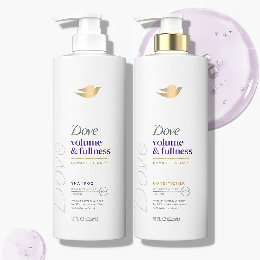 Dove daily volumizing hair care set image shows a full routine for fuller-looking hair.