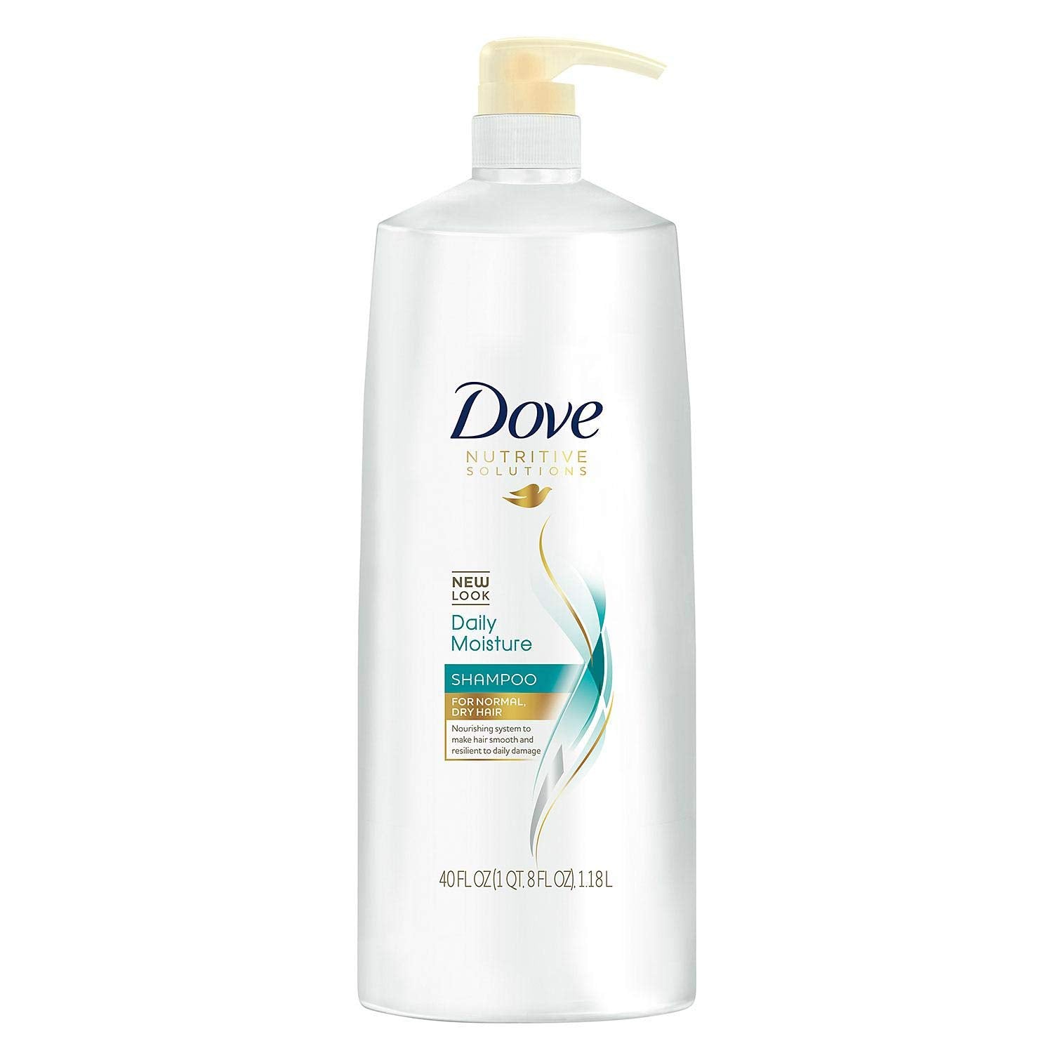 Dove Damage Therapy Daily Moisture shampoo bottle with pump, convenient daily hydration for hair