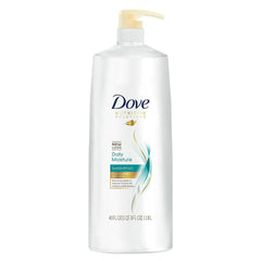 Dove Damage Therapy Daily Moisture shampoo bottle with pump, convenient daily hydration for hair