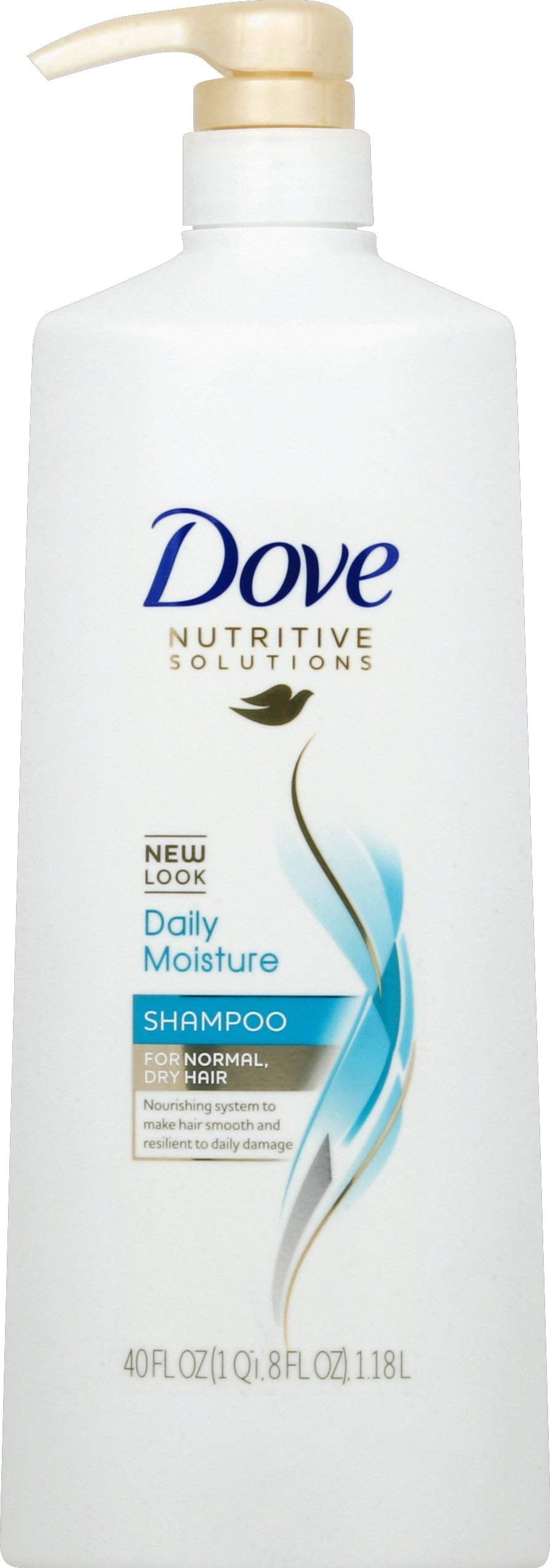 Dove Damage Therapy Daily Moisture Shampoo with salon pump delivers lightweight hydration for smooth, frizz-controlled hair.